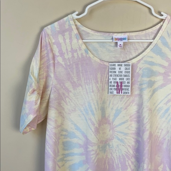 Lularoe Pastel Swirl Tie Dye Morgan Top Medium - Picture 3 of 11
